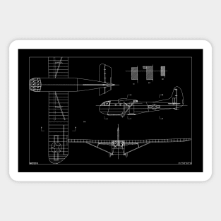 Waco CG-4 American WW2 Military Glider Plane Blueprint Gift Magnet